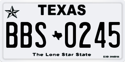 TX license plate BBS0245