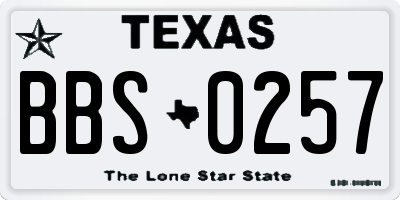 TX license plate BBS0257