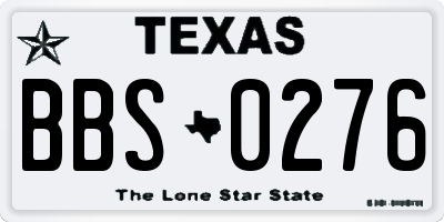 TX license plate BBS0276