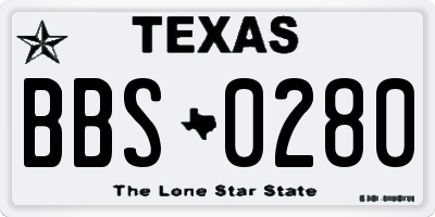 TX license plate BBS0280