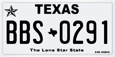 TX license plate BBS0291