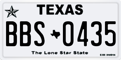 TX license plate BBS0435
