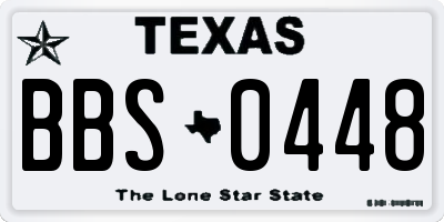 TX license plate BBS0448