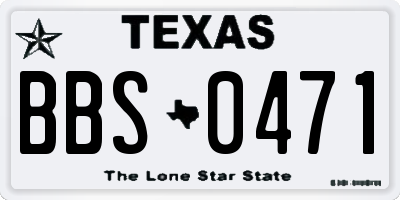TX license plate BBS0471