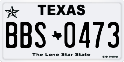 TX license plate BBS0473