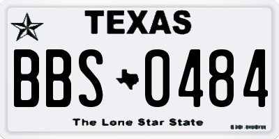 TX license plate BBS0484