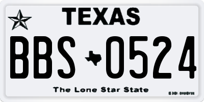 TX license plate BBS0524