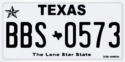 TX license plate BBS0573