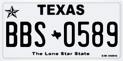 TX license plate BBS0589