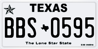 TX license plate BBS0595