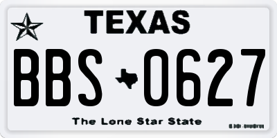 TX license plate BBS0627