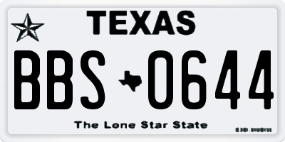 TX license plate BBS0644