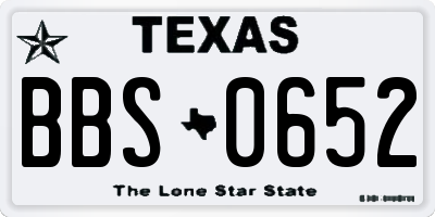 TX license plate BBS0652