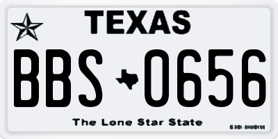 TX license plate BBS0656