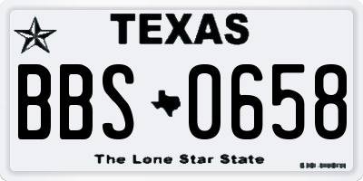 TX license plate BBS0658