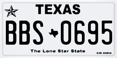 TX license plate BBS0695