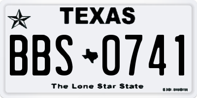 TX license plate BBS0741