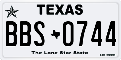 TX license plate BBS0744