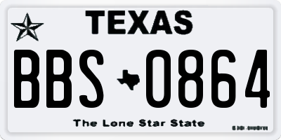TX license plate BBS0864