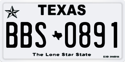 TX license plate BBS0891