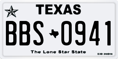 TX license plate BBS0941