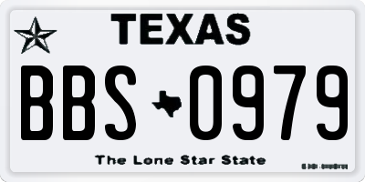 TX license plate BBS0979