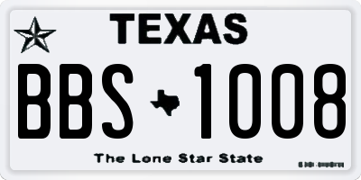 TX license plate BBS1008