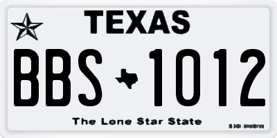 TX license plate BBS1012