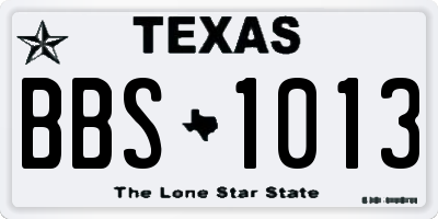 TX license plate BBS1013