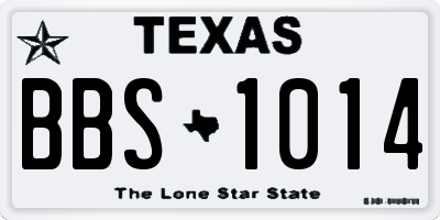 TX license plate BBS1014