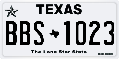 TX license plate BBS1023