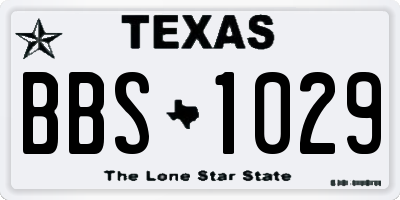 TX license plate BBS1029