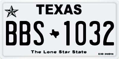 TX license plate BBS1032