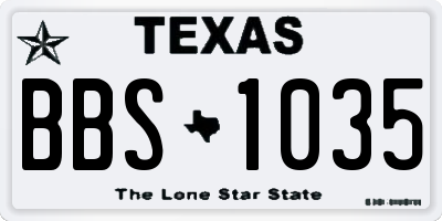 TX license plate BBS1035