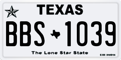 TX license plate BBS1039