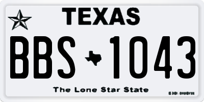 TX license plate BBS1043
