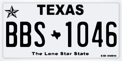 TX license plate BBS1046