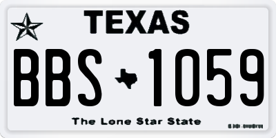 TX license plate BBS1059
