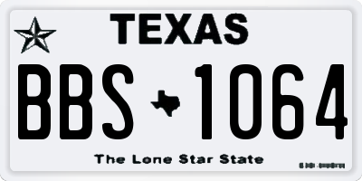 TX license plate BBS1064