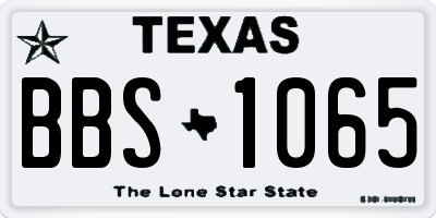 TX license plate BBS1065