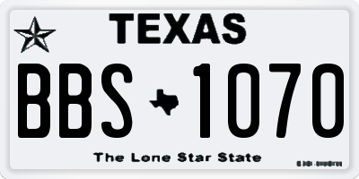 TX license plate BBS1070