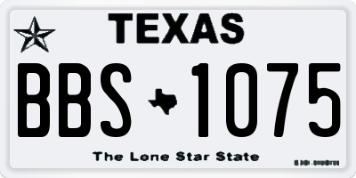 TX license plate BBS1075