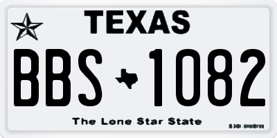 TX license plate BBS1082