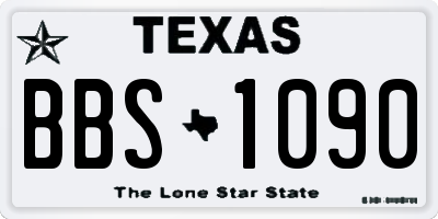 TX license plate BBS1090