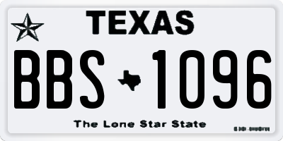 TX license plate BBS1096