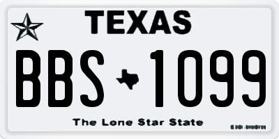 TX license plate BBS1099