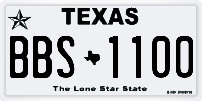 TX license plate BBS1100