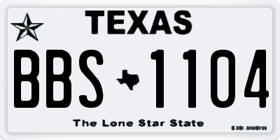 TX license plate BBS1104