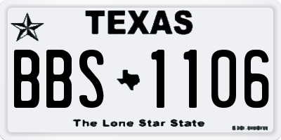TX license plate BBS1106