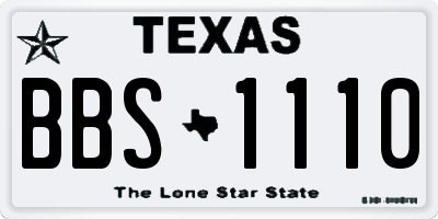 TX license plate BBS1110
